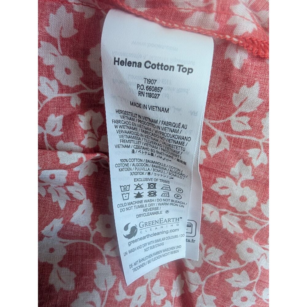 Boden Helena Cotton Top Womens US 4 UK 8 Red White Floral Lace T1907 NWT - Picture 6 of 6